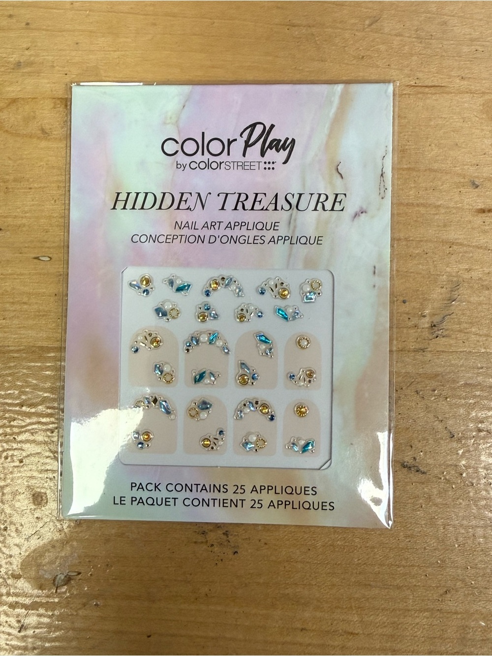 ColorPlay Hidden Treasure Nail Art Appliques - Gold & Teal Accents